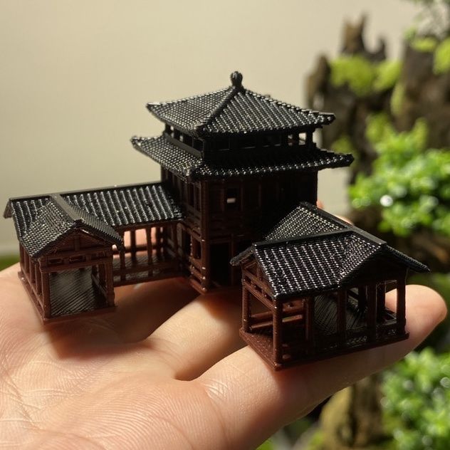Aquarium Plant Ornament - Kunststoff chinesischen Stil alten architekto nischen