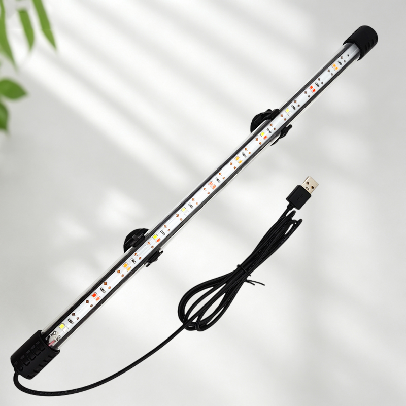 Aquarium Plant Ornament - 18-58cm USB Vollspektrum Aquarium LED-Lichtleiste Wasserdichte