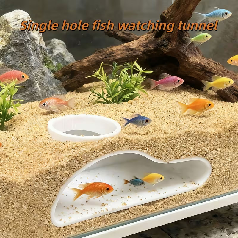 Aquasoil Substrate - Apcarium Fischtunnel-Versteck | Natürliche Gebogene Höhlendekoration