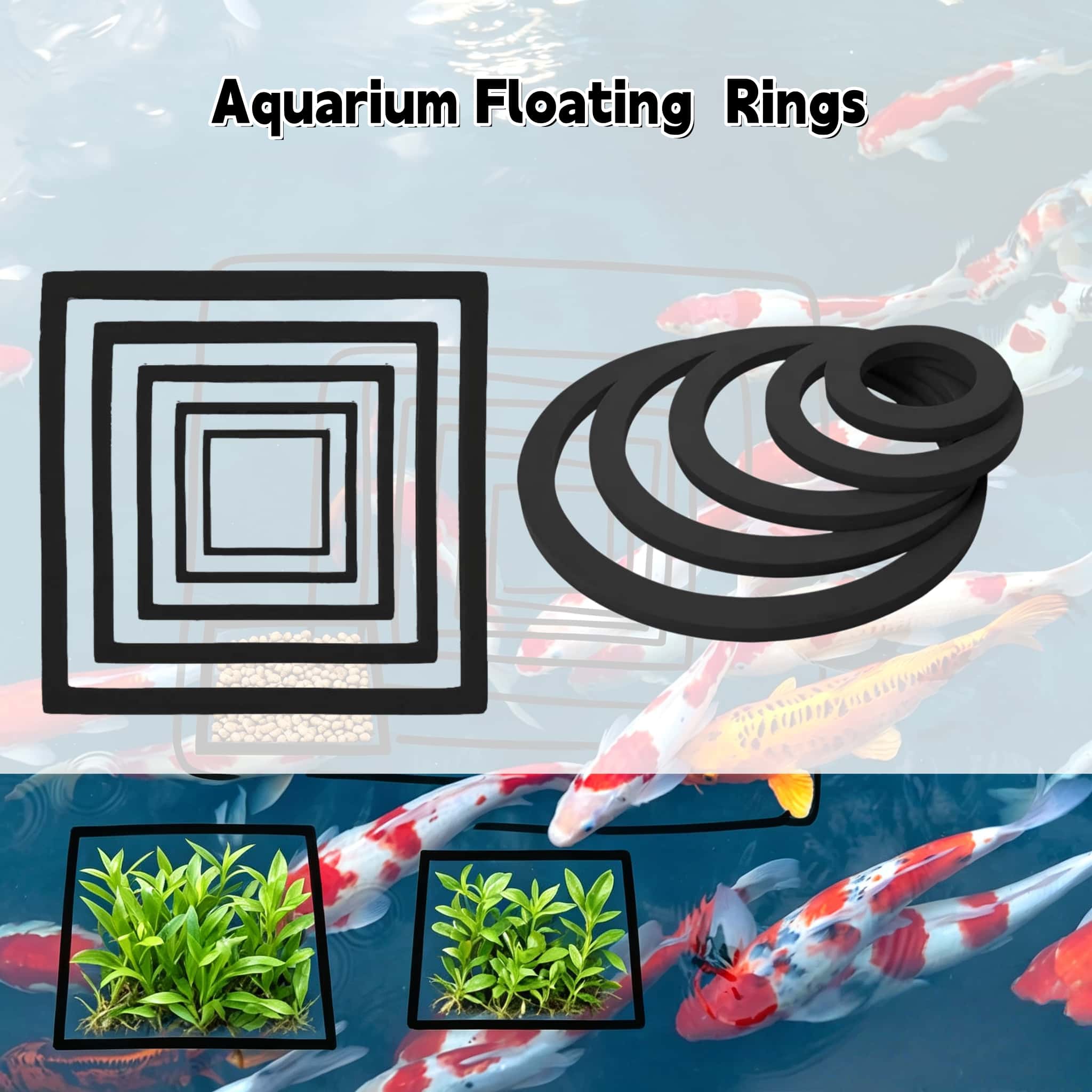 Aquasoil Substrate - Aquarium-Schwimmring für Pflanzen, Schaumstoff-Wasserlinsen-Grasbarriere, schwimmender Isolationsring