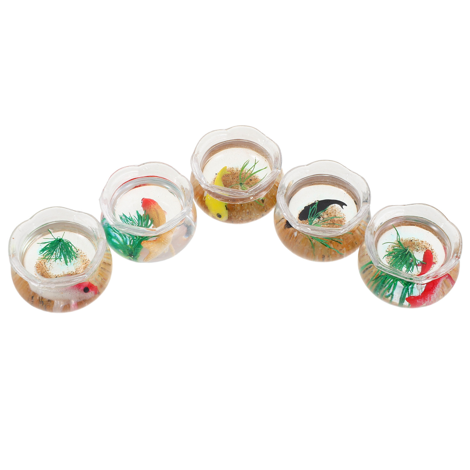 Aquarium Plant Original - 5 Stück Mini-Fischbecken, realistisches Koi-Aquarium, kleines,